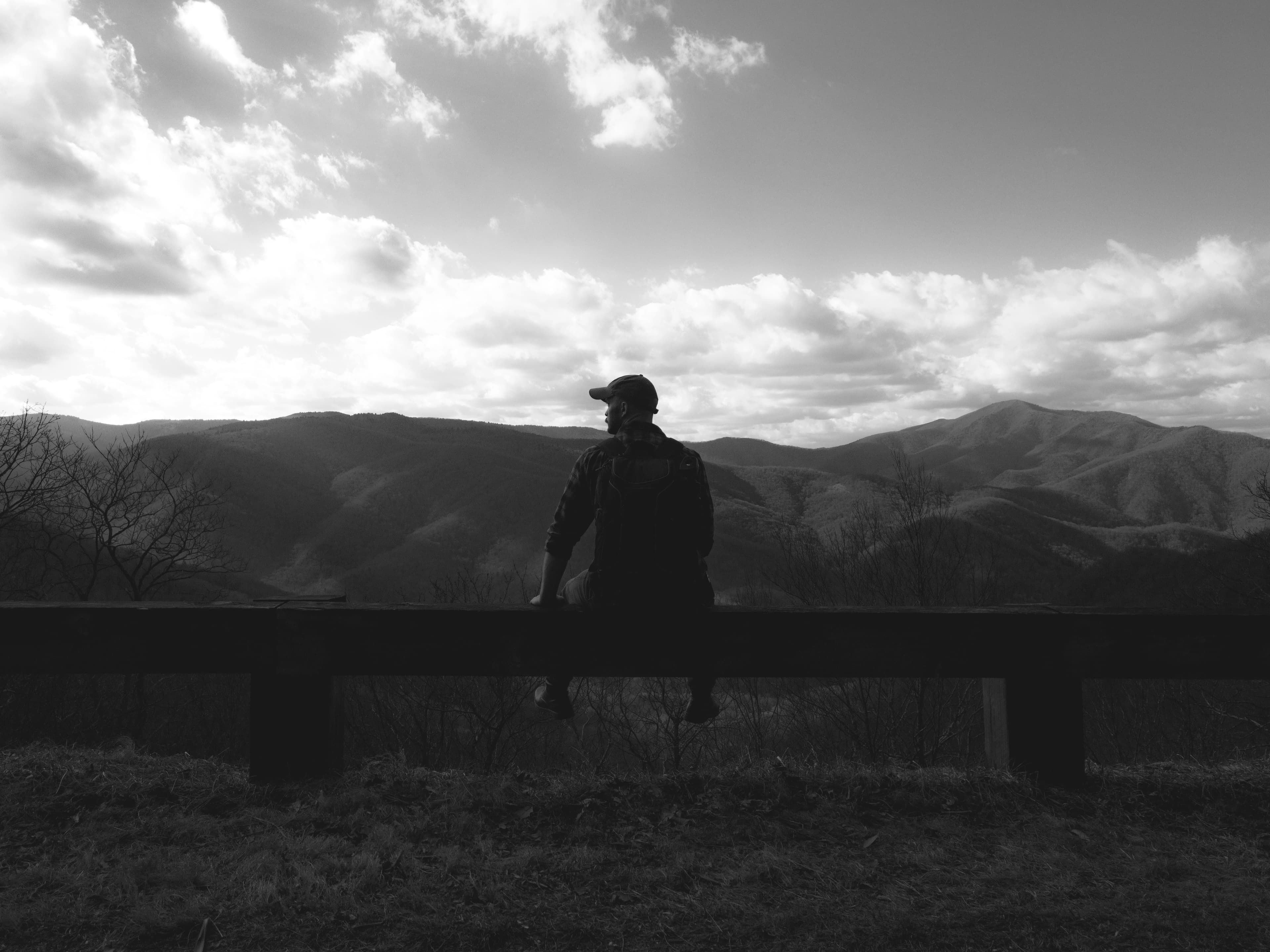 Taylor Cooper overlooking mountains